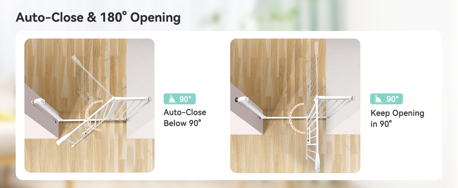 Захист для дверей COMOMY з люком для котів, 75-103см. Захист для собак та котів без свердління, автозакривання, розширюваний. Білий