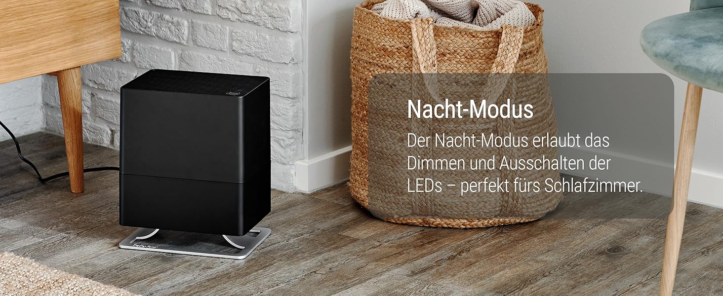 Зволожувач повітря Stadler Form Oskar little, чорний - енергозберігаючий, для кімнат до 30 м², тихий, з автовимкненням та регульованими LED