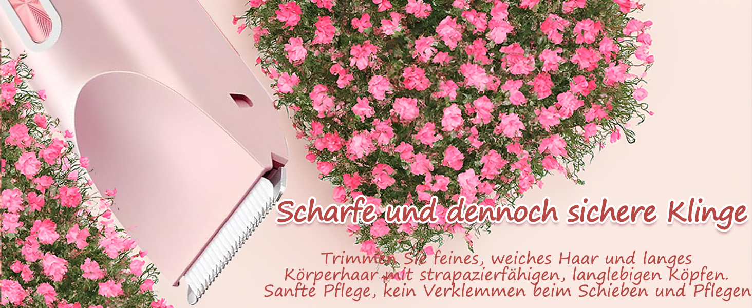 Електричний тример для бікіні для жінок, 2-в-1, рожевий. Тример для тіла, обличчя, брів, вусів, бороди, рук та ніг. Вологостійкий IPX7, для сухого та вологого використання.