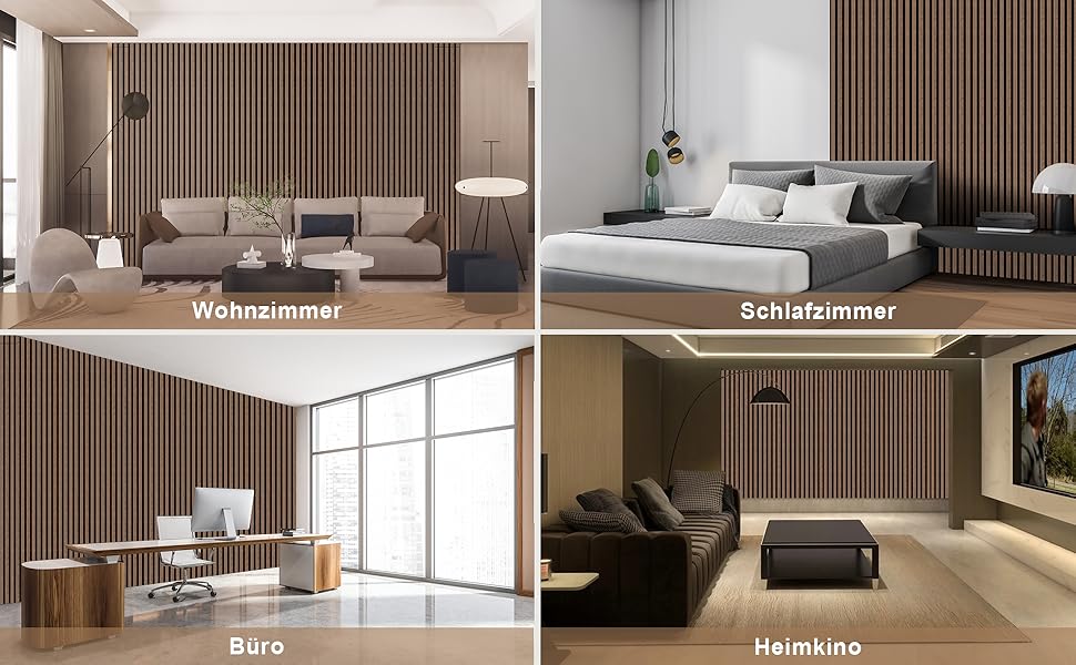 Акустичні 3D-панелі з дерева AKK-PANE (чорний горіх), 240x60 см, 1.44м² — декоративні стінні панелі для шумоізоляції кухні, вітальні та офісу