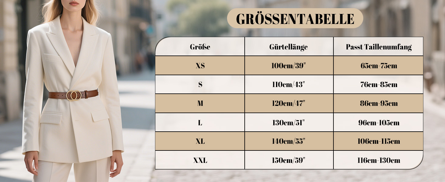 Жіночий шкіряний ремінь JasGood з подвійною кільцевою пряжкою для джинсів, штанів, суконь - чорний, XS (100 см, об'єм талії 65-75 см)