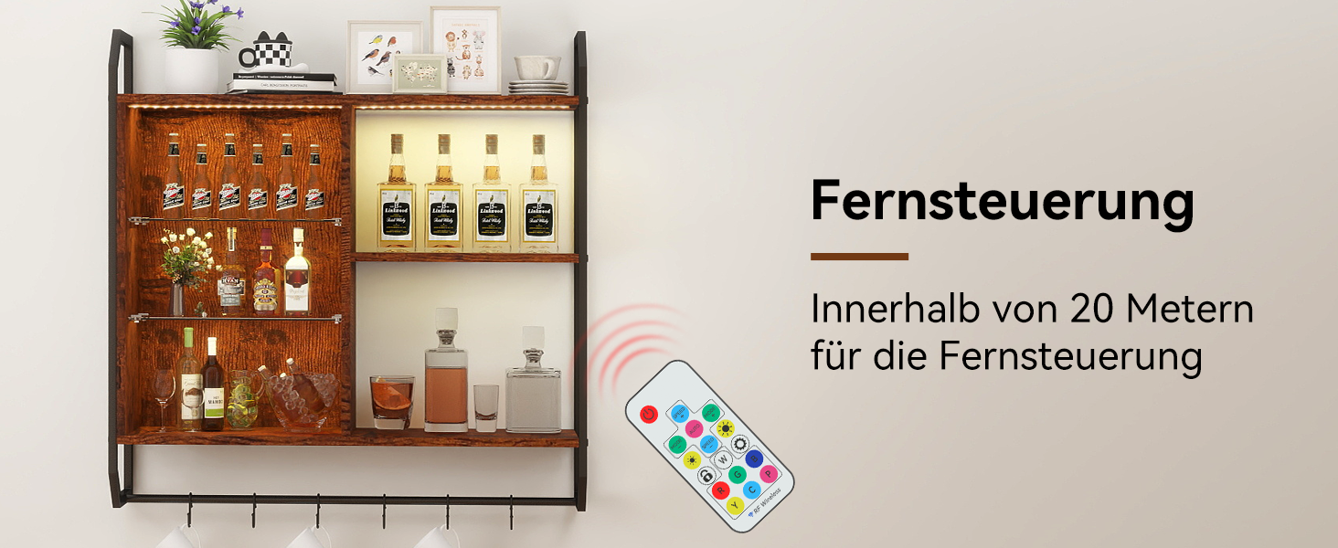 Стильне металеве виноградник на стіну з LED-підсвічуванням, 3 яруси, для бару, кухні, вітальні, ресторану, чорний, 20x80 см