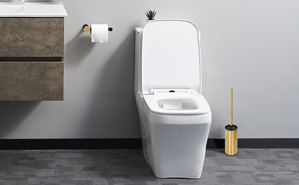 Тримач для унітазної щітки BGL, нержавіюча сталь, золотистий, круглий, підлоговий, для ванної кімнати