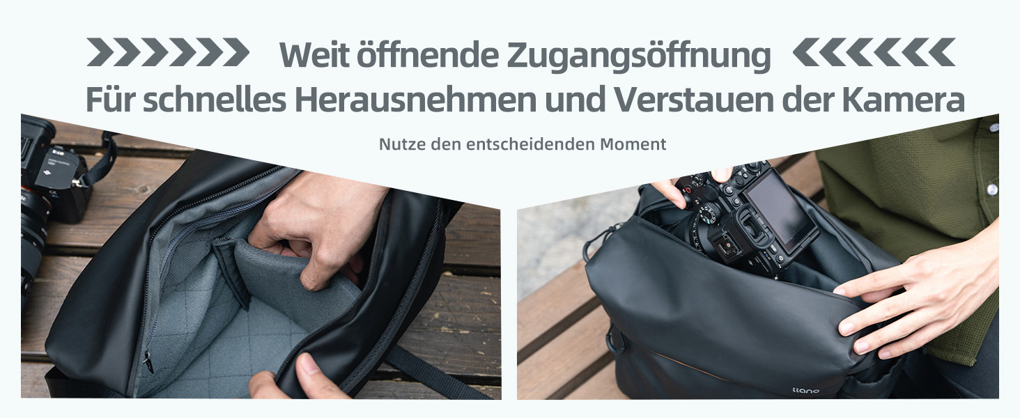 Чорна сумка-переноска для камери LLANO: DSLR/беззеркальні камери, 1 камера, 2 об'єктиви, аксесуари