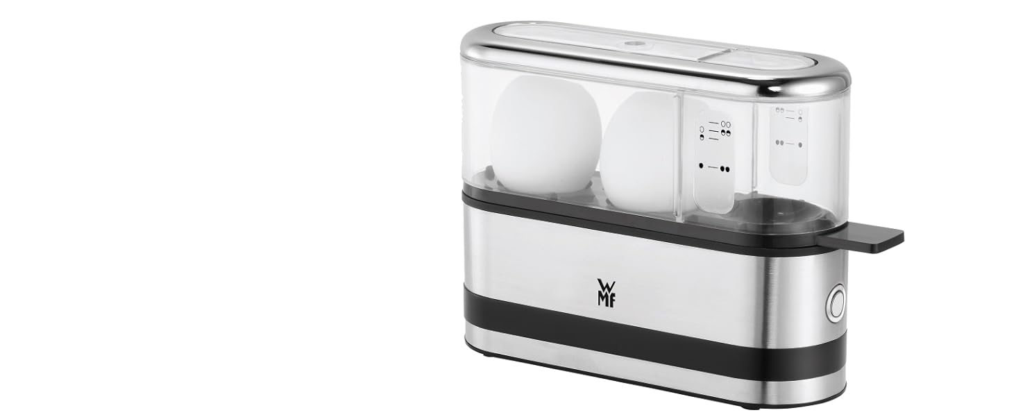 Електричний кошик для варіння яєць WMF Küchenminis на 2 яйця, з викруткою, BPA-free Tritan, 250W, Cromargan matt