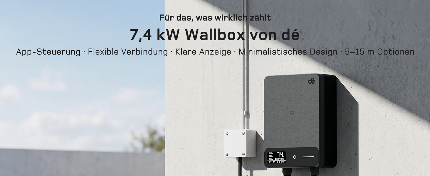 Зарядний пристрій для електромобіля Wallbox 11 кВт з Wi-Fi та кабелем Type 2 7.5м, 3 фази (6-16A, 400V), для BEV/PHEV, захист RCD Type A 30mA/DC 6mA, IP54, чорний