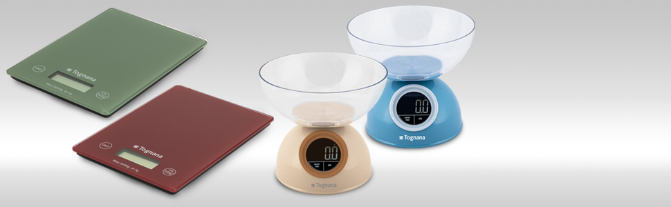 Кухонні ваги Tognana Iridea з LCD дисплеєм та сенсорними кнопками, салатовий колір