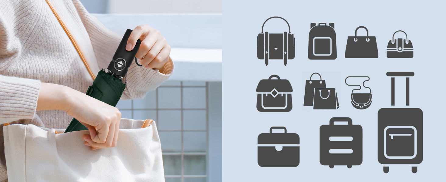 TECKNET Штормовий парасолька: великий, автоматичний, з 10 ребрами, 104 см, стійкий до вітру, компактний, для чоловіків та жінок (зелений)