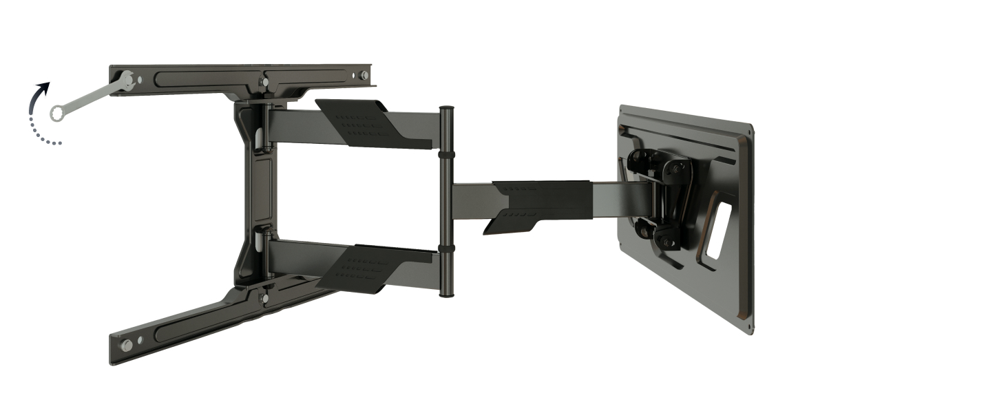 Кріплення для телевізора RICOO S9544 - поворотне та нахильне, для телевізорів 40-65 дюймів, до 45 кг, VESA 400x400 мм, універсальне, підходить для плоских та curved телевізорів