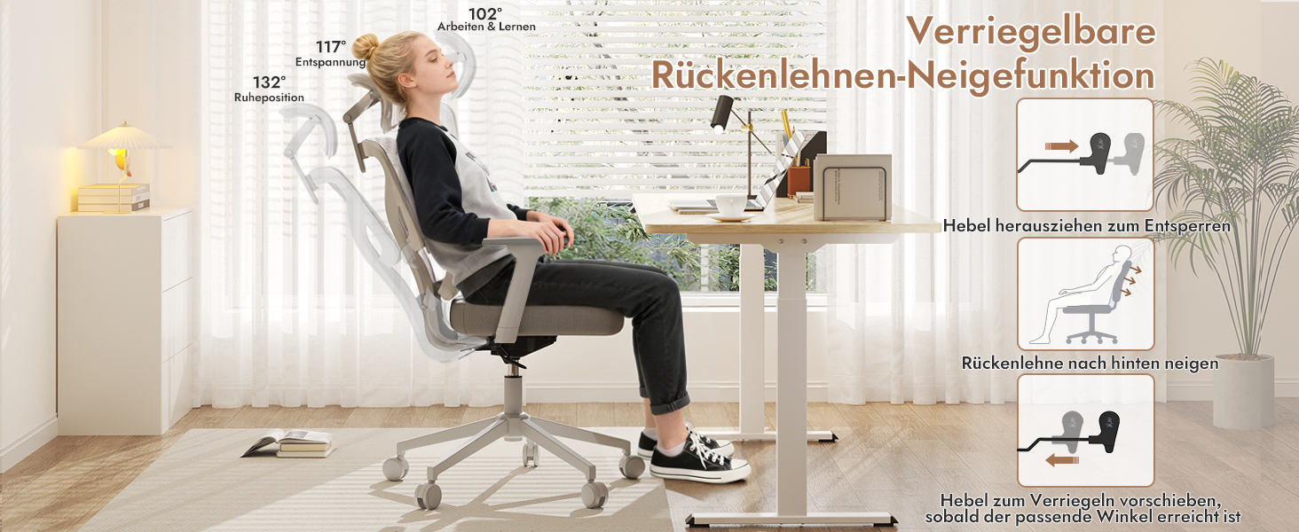 Ергономічне крісло для офісу та геймінгу з регульованою підголівником та 3D підлокітниками, підтримкою попереку, сіре