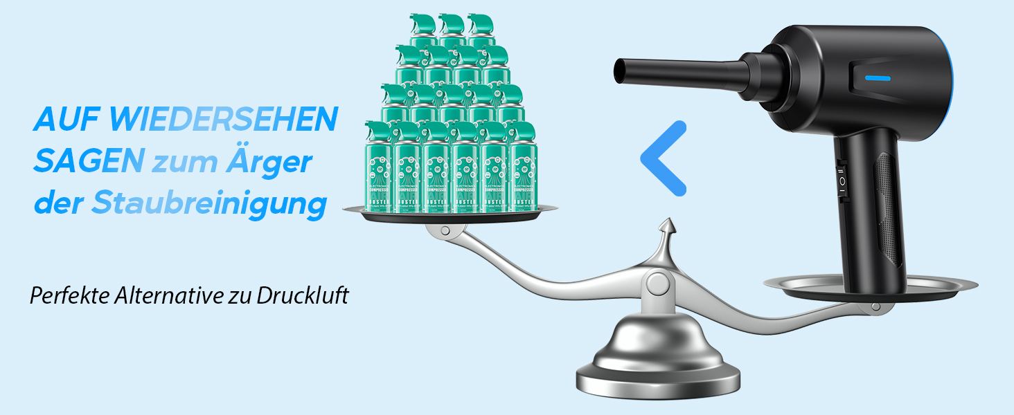 Електричний пилосос для очищення поверхонь - 500W, 5.74oz, комплект для ноутбука, клавіатури, авто, офісу (блакитний)