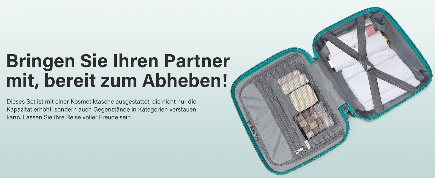 KONO Чемодан середнього розміру 65см з поліпропілену, з TSA замком, 65x46x26.5см (Зелений)