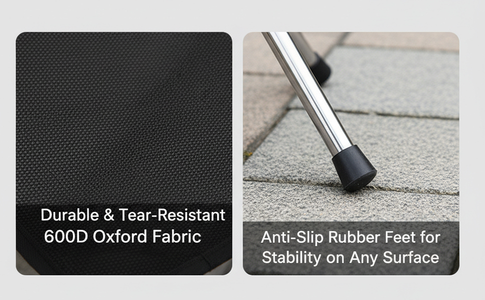 Зручний складаний стілець для кемпінгу та відпочинку на природі (Khaki 33см, Чорний 32см)