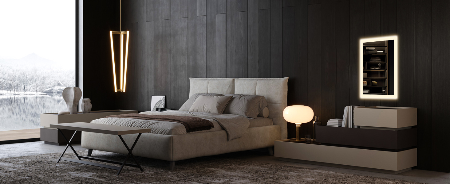 Дзеркало для ванної кімнати з підсвічуванням 50x70 см, LED, антизапар, 2 кольори світла (3000K/6500K), прямокутне, без рами