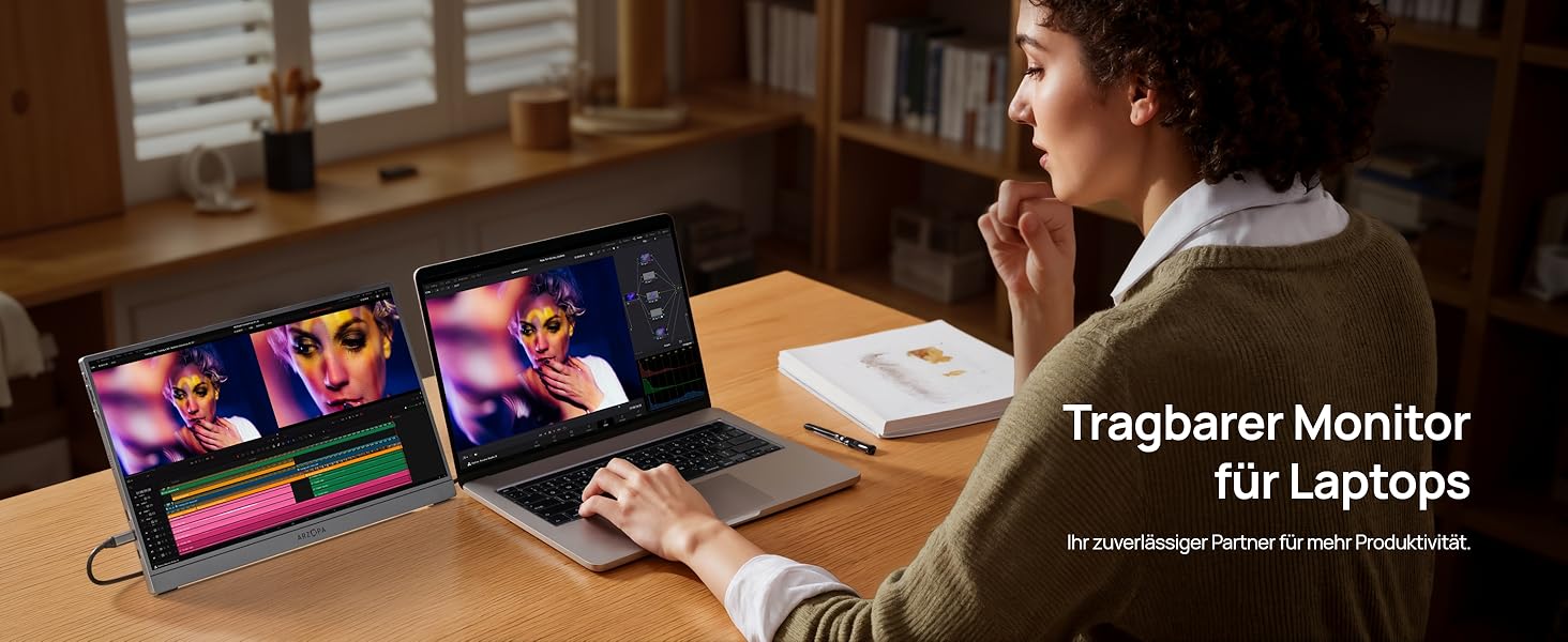 Портативний монітор ARZOPA 16.1' 2.5K 180Hz (2560x1440) HDR10, Space Grey (Z3FC/180HZ)