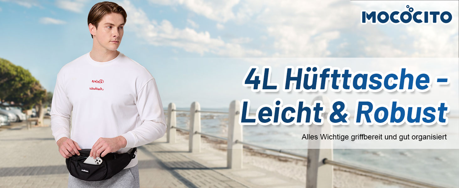 Поясна сумка для жінок та чоловіків, чорна, водонепроникна, 4L, для бігу, спорту, подорожей, активного відпочинку, фітнесу, з дощовиком