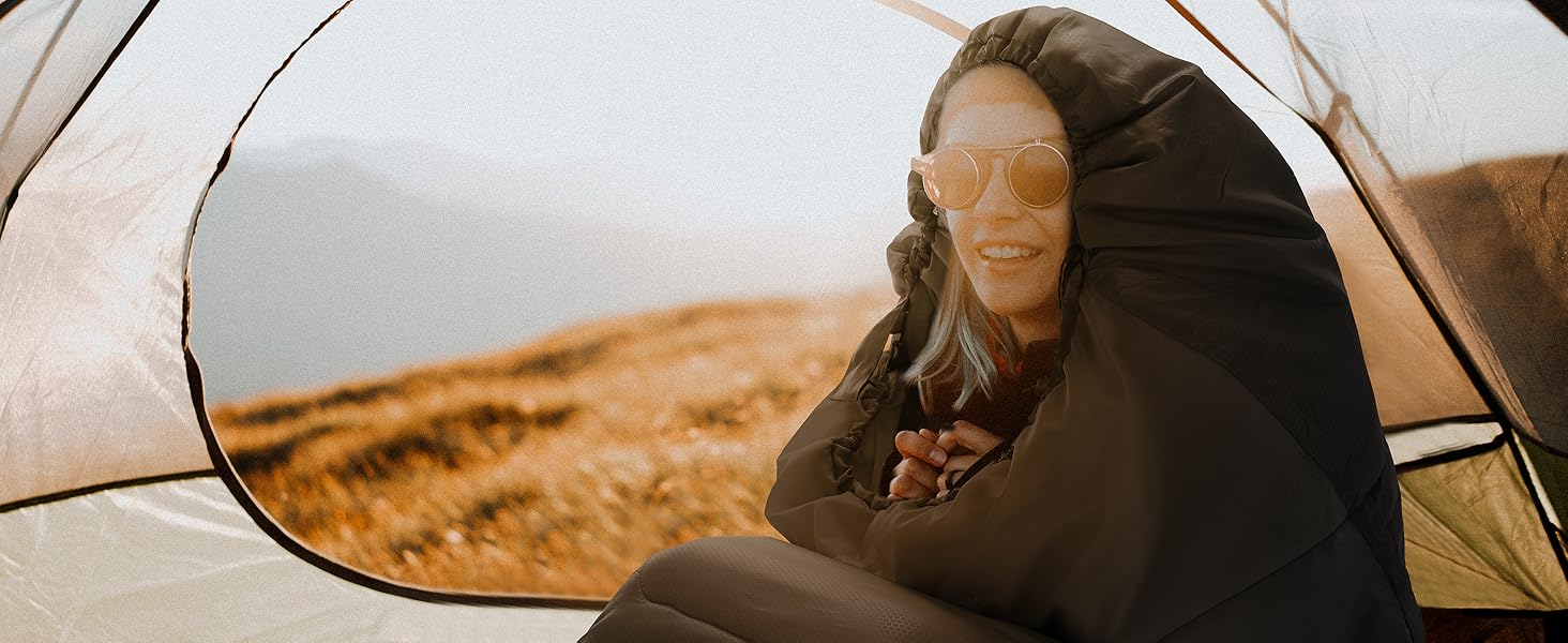 Сплячий мішок Sportneer - компактний та ультралегкий (950г/1500г) - спальний мішок типу 'кокон' для кемпінгу та відпочинку на природі. Підходить для чоловіків, жінок та дорослих (Чорний, літній). 3-4 сезони