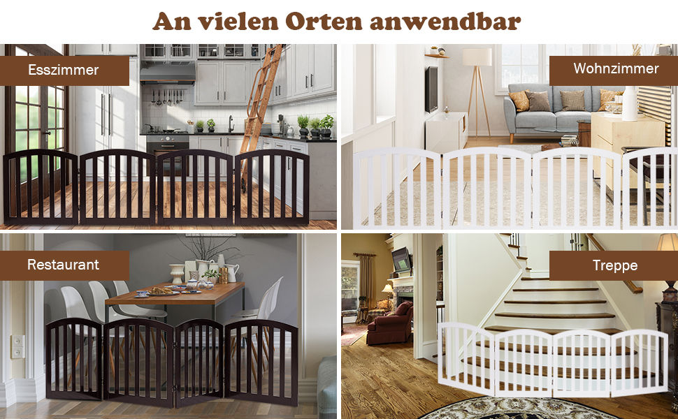 Захисне ґратка для собак та дітей Costway (4 панелі, білий) - 61 x 246 см