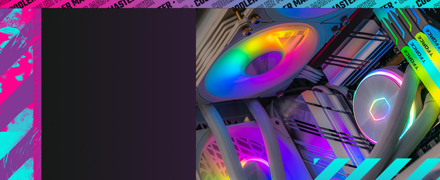 Система водяного охолодження Cooler Master MasterLiquid PL Flux 240 (білий) - AIO з 2 x 120mm вентиляторами, ARGB-контролер (2-ге покоління), сумісна з AMD та Intel