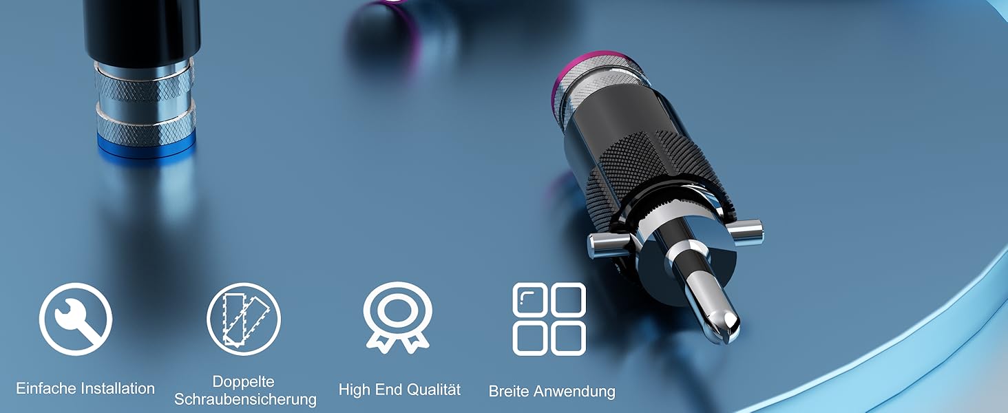 Комплект бананових роз'ємів Monosaudio (8 шт), позолочені затискачі для акустичних кабелів, домашнього кінотеатру та AV-ресиверів, Rhodiniert (BA1410)