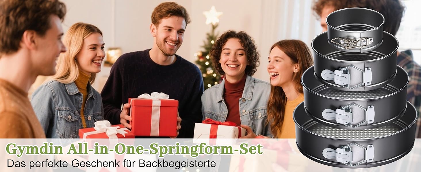 Набір форм для випічки Springform 139 предметів антипригарне покриття (4 форми: 11/18/23/26 см) + аксесуари для декору: папір для випічки, кондитерський мішок, насадки, шпатель, ніж для тортів