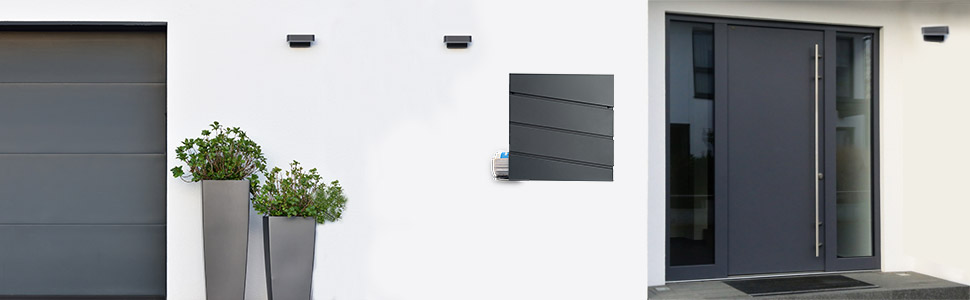 Поштовий ящик Monzana XXL з газетницею, оглядовим вікном, замком (2 ключі), сталь, антрацит. Легкий монтаж