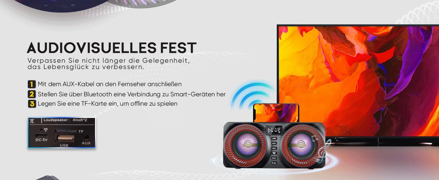 Караоке система All-in-One з Bluetooth, 2 мікрофонами та акустикою 30W, PA система для вечірок (Чорний)