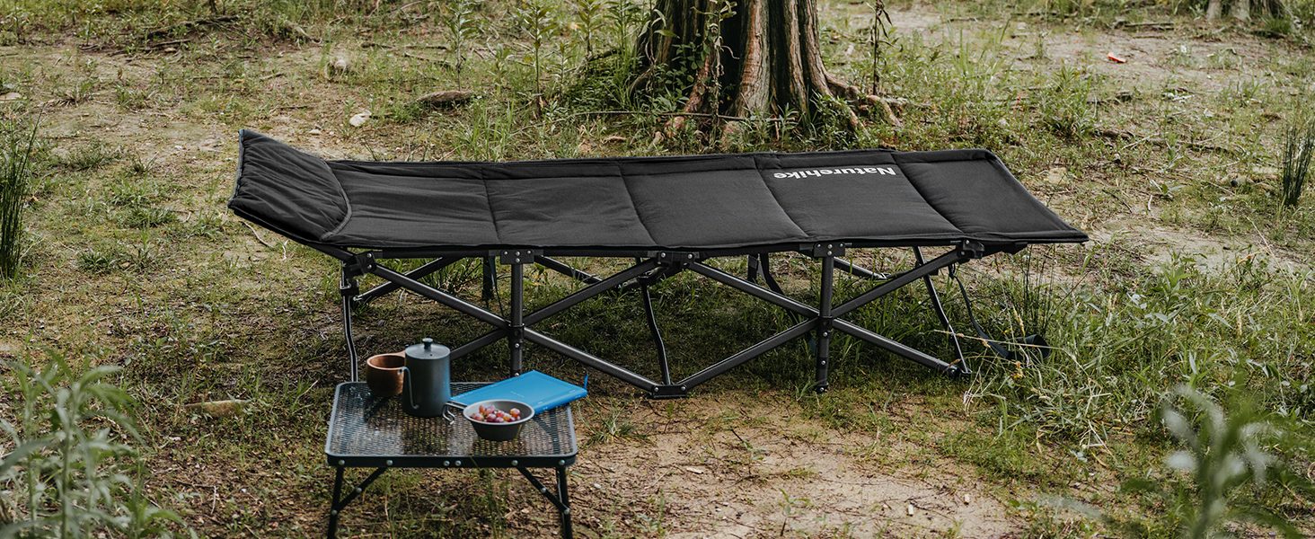 Розкладне ліжко Naturehike для кемпінгу з подушкою, 190 x 70 x 48 см, з утеплювачем, вантажопідйомність 150 кг, портативний шезлонг