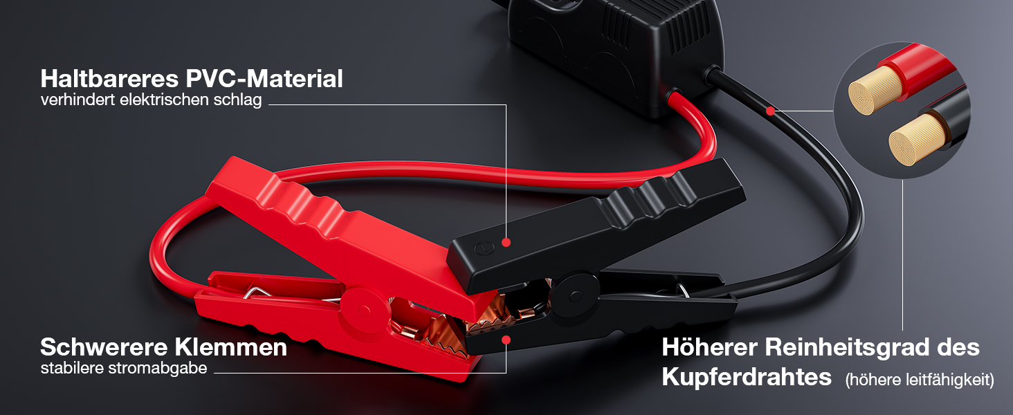 Повербанк Starthilfe Povasee 6000A UltraSafe для авто: пусковий пристрій, 12V, LED, 2 USB, до 10L бензину/8L дизеля