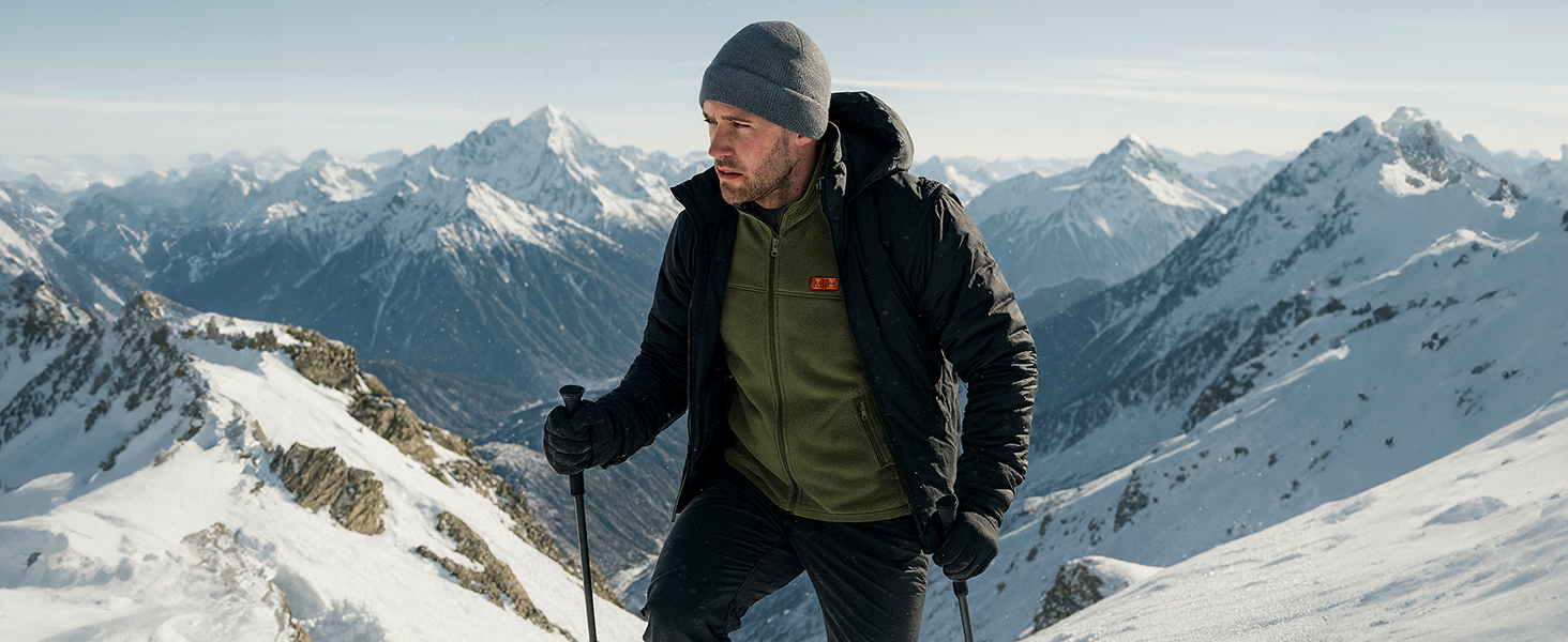 LABCOOL Грівачка жилетка для чоловіків, нагрівальна жилетка з мікрофлісу, 6 зон нагріву, 3 температурні режими, USB живлення з Powerbank 10000mAh, можна прати в пральній машині (Зелений, M)