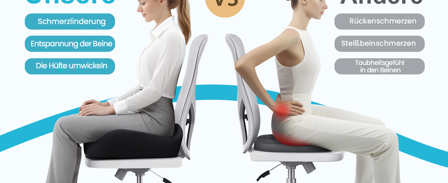 Ортопедична подушка для сидіння Benazcap Donut – для офісного крісла, авто та інвалідного візка. З ергономічної піни пам'яті для геморою, ішіасу, вагітності та після пологів (чорний)