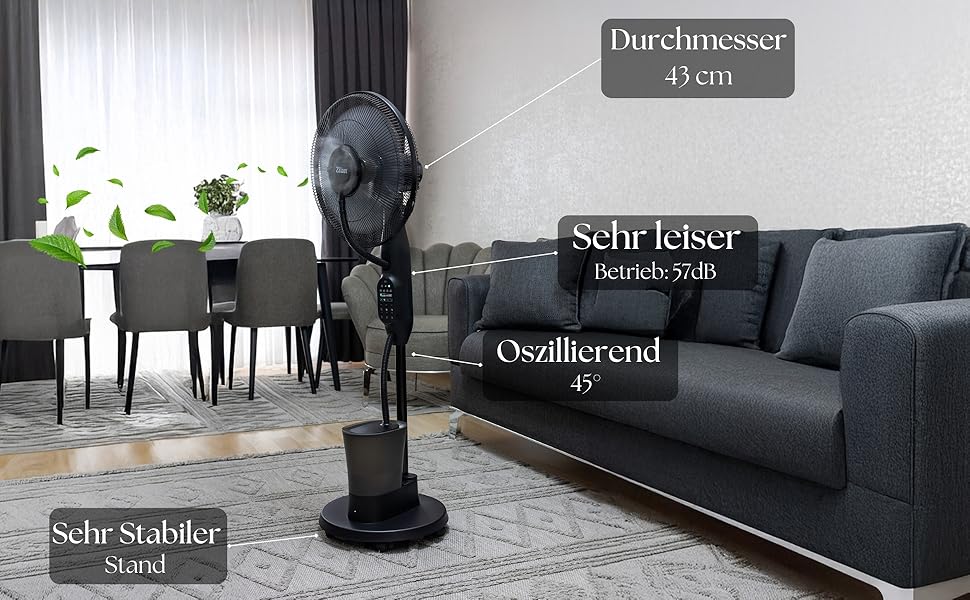 3-в-1 Вентилятор з водяним охолодженням, кліматизатор, очищувач повітря - Aircooler Tower Fan Vader Black