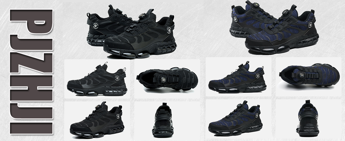 Чоловічі робочі черевики з металевим носком, чорні. Легкі, дихаючі, з поворотним закриттям. Захисні черевики 46 EU