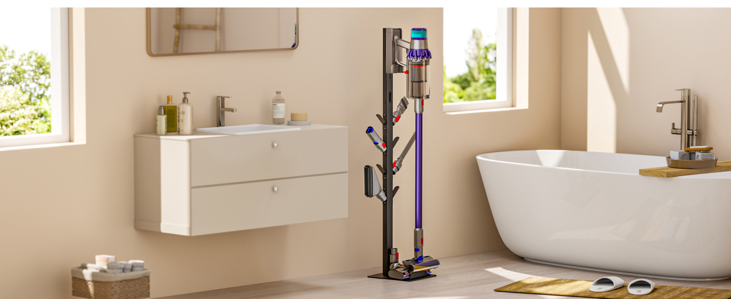 Стійка для пилосогів Dyson Gen5, V15, V12, V11, V10, V9, V8, V7, V6, Tineco S11, A10, A11, Eureka NEC180/280TL з 8 гаками, на підлогу, без свердління