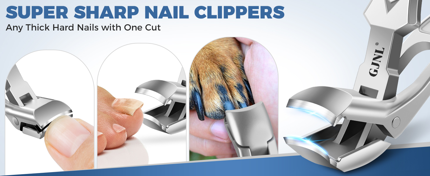 Нігтеріз для літніх людей з товстими нігтями, кутовий гострий нігтеріз для великих пальців ніг, з захистом від заклинювання, широкий отвір для нігтів, нігтеріз для товстих пальців ніг, преміум якість (сріблястий)