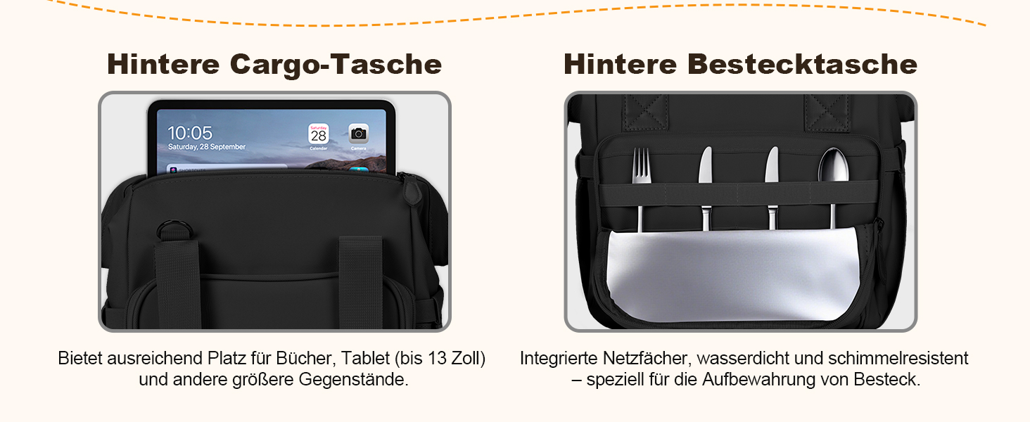 Чохол-холодильник 20 л, чорний: ізольована сумка-ланчбокс з PEVA-підкладкою, водонепроникна, з кількома відділеннями та плечовим ременем – для роботи, школи, авто, пікніка