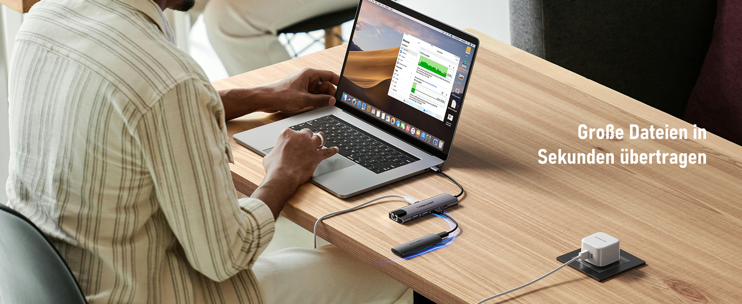 Lemorele Док-станція USB C хаб 9-в-1 з Ethernet: 2xHDMI 4K, 3xUSB 3.0/2.0, VGA, PD 100W, SD/TF, для Windows, MacBook, Dell, HP, Lenovo, Surface