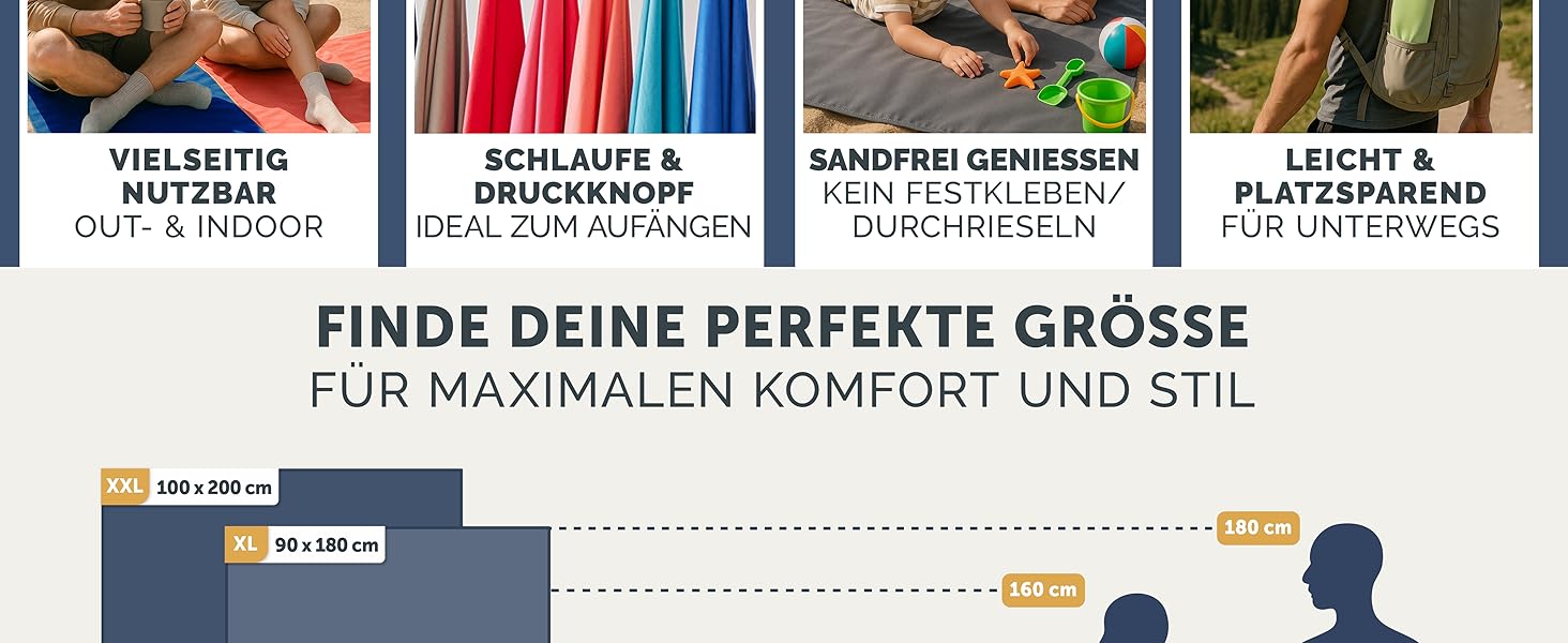 Рушник мікрофібра Blumtal 120x60 см - легкий, швидковисихаючий та надзвичайно вбираючий. Ідеальний для спорту, пляжу, подорожей - сірий колір.