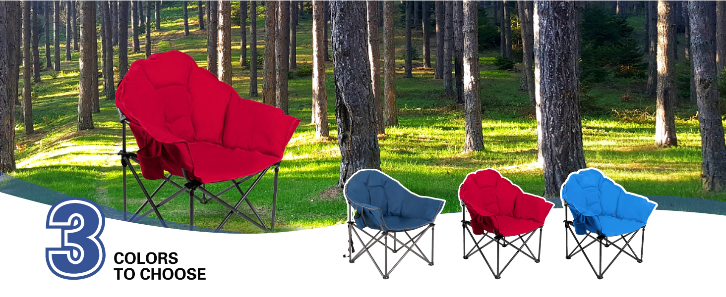 Крісло для кемпінгу High Point Sports Moon XXL: широке, складне, до 150 кг, червоне