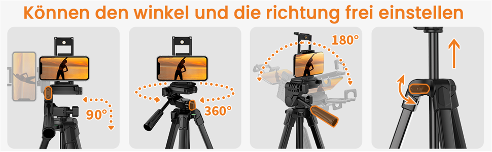 Штатив для камери та смартфона Handy Upgrade 172 см з тримачем та пультом, легкий, чорний