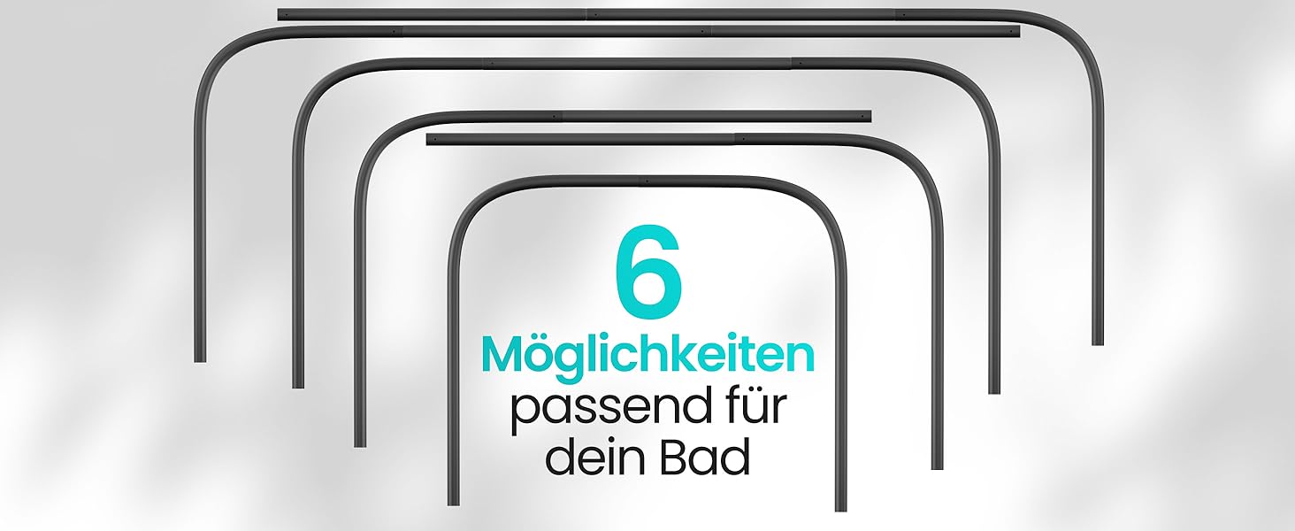 Штанга для душу без свердління з 12 кільцями - телескопічна сталева штанга 120-215 см для ванни та душу (біла)