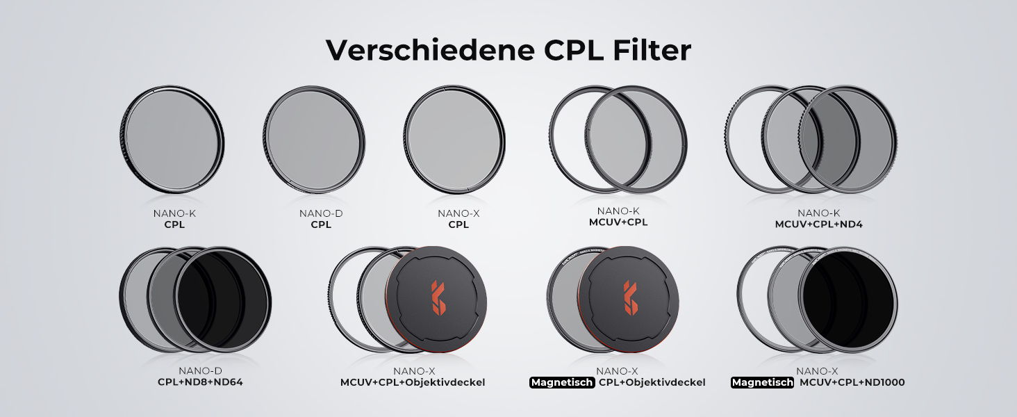 Поляризаційний фільтр K&F Concept 58mm для об'єктивів фото- та відеокамер - CPL фільтр, оптичне скло та алюміній