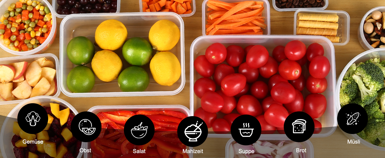 Набір контейнерів для зберігання YASHE SE-38PCS: 19 контейнерів та 19 кришок, BPA-Free, для кухні