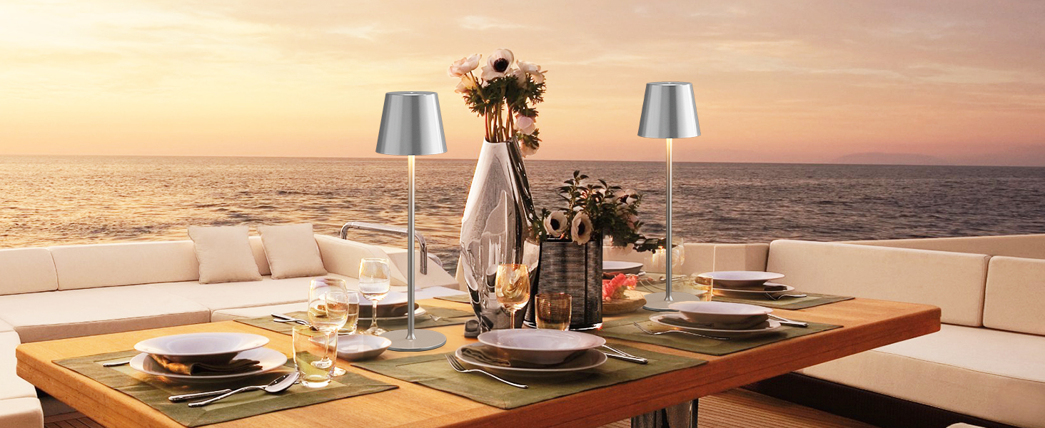 Набір з 2 бездротових настільних ламп LED з акумулятором, сенсорне регулювання яскравості, 3 режими кольору, USB-C зарядка для спальні, столу, кемпінгу (Чорний)