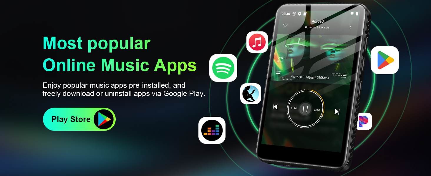 MP3 плеєр SWOFY з Bluetooth та WiFi, 4.0