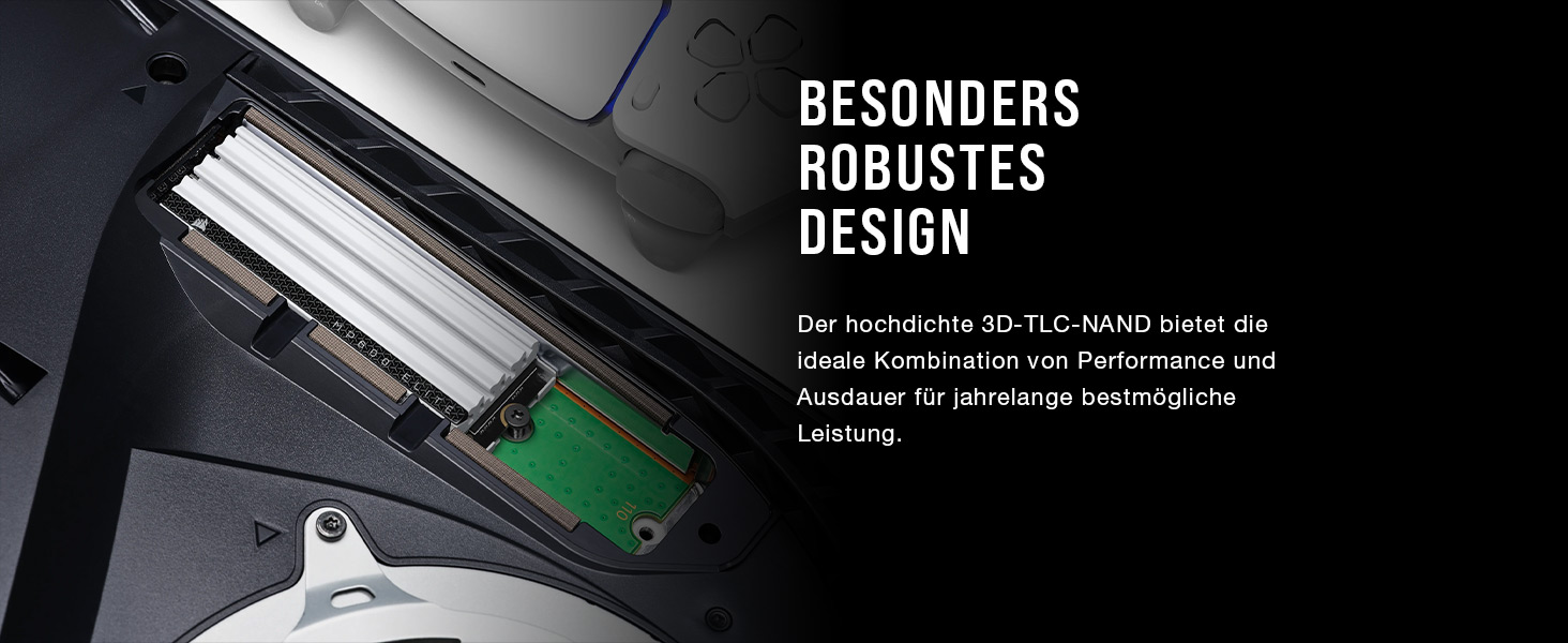 SSD Corsair MP600 Elite 1TB M.2 PCIe Gen4 x4 NVMe з кулером - для PS5 - Швидкість до 7000 МБ/с - Білий