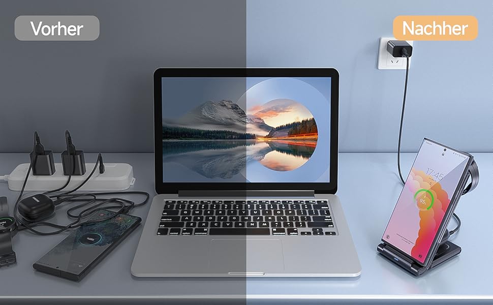 Бездротова зарядка MANKIW 3-в-1 для Samsung Galaxy: S25/S24/S23/S22/S21/S20, Z Fold 6/5/4/3, Watch 7/6/5/4/3/Active, Buds+/2/Pro/Live (Чорний)