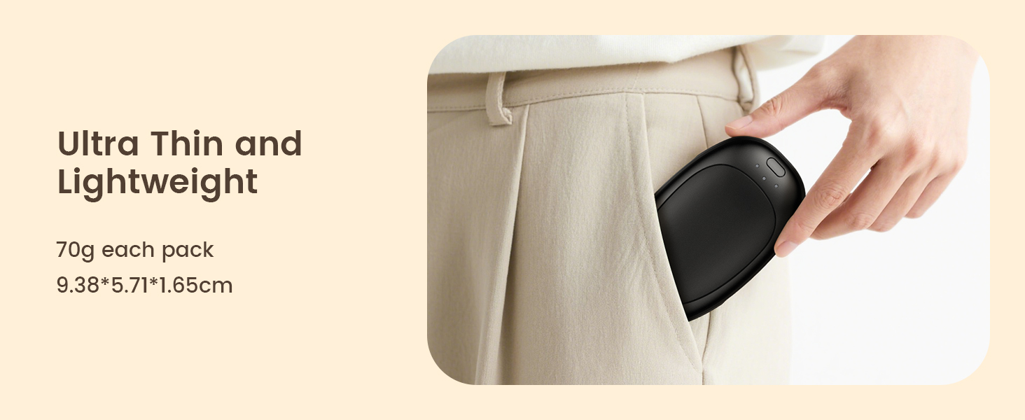 Jonwall Електричні грілки для рук 2 шт., USB-грілки, багаторазові, 3 режими нагріву, портативні, для кемпінгу, гольфу, чорні