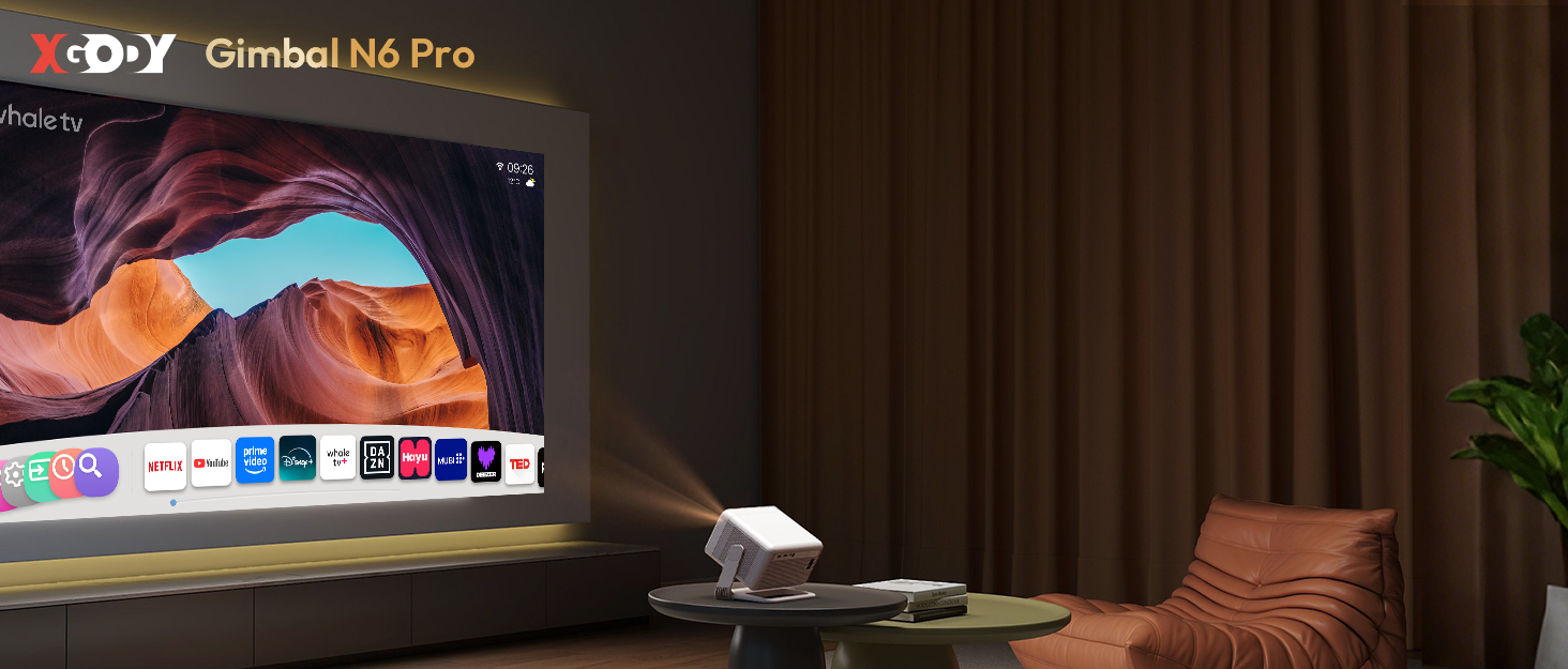 Проектор Smart Beamer N6 Pro: 4K, Full HD, WiFi 6, Автофокус, Netflix, Android/iPhone, для дому та на вулицю