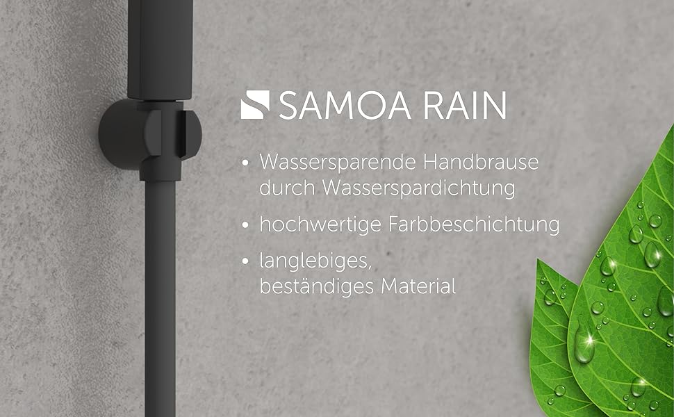 Душова лійка SCHÜTTE SAMOA RAIN, 3 режими, 300 форсунок, антикальк, м'який струмінь, біла/чорна